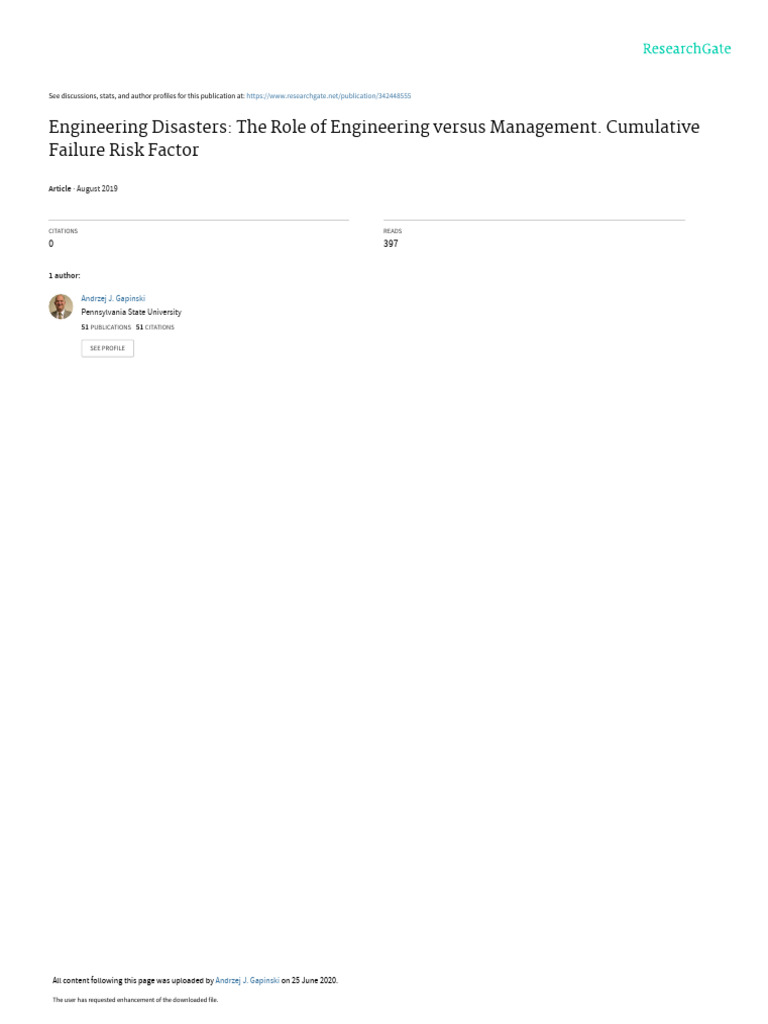 Eng Disasters | PDF | Risk | Space Shuttle Challenger Disaster