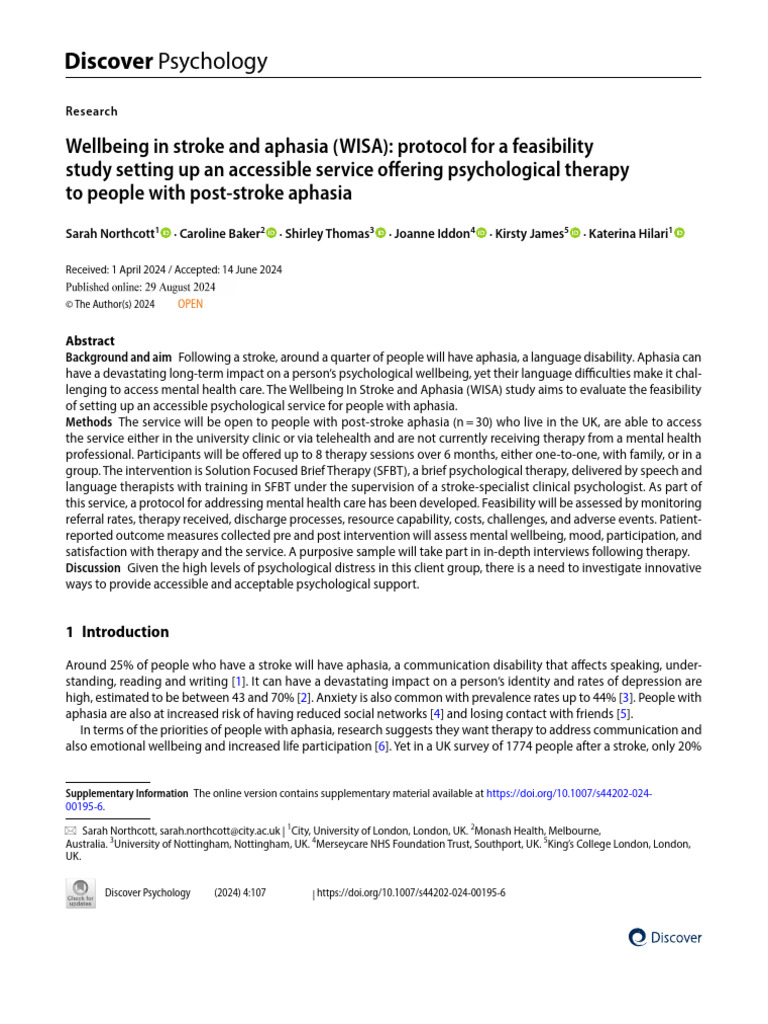EBSCO FullText 2024 10 25 | PDF | Stroke | Psychotherapy