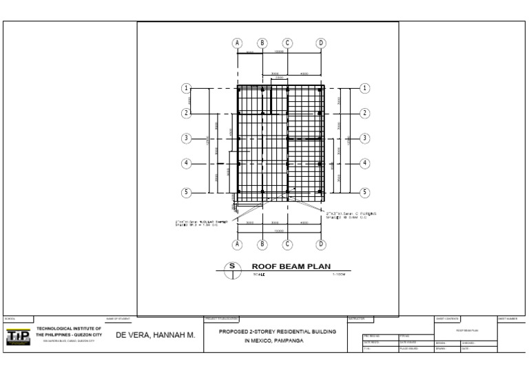 School Roof Beam Plan | PDF