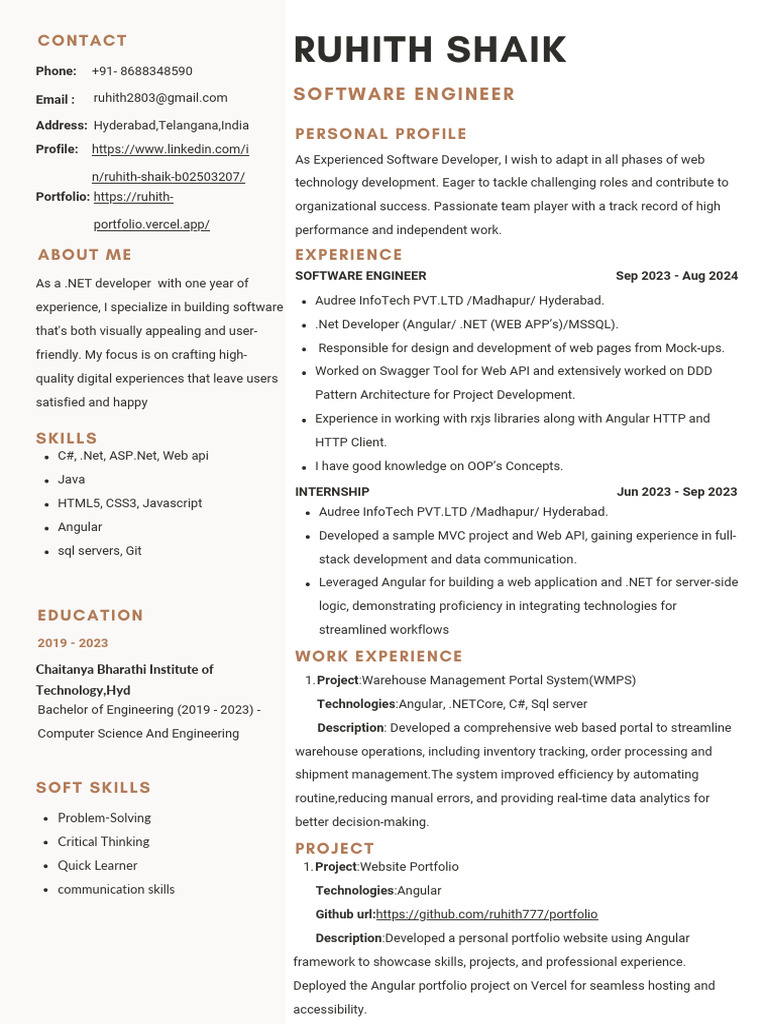Ruhith Resume | PDF | World Wide Web | Internet & Web