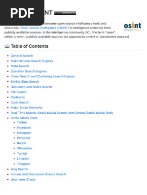 Open-Source Intelligence (OSINT)