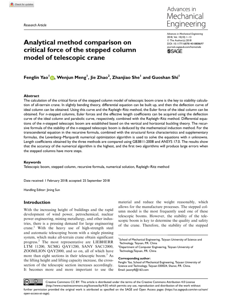 46-Analytical Method Comparison On Critical Force of The Stepped Column ...
