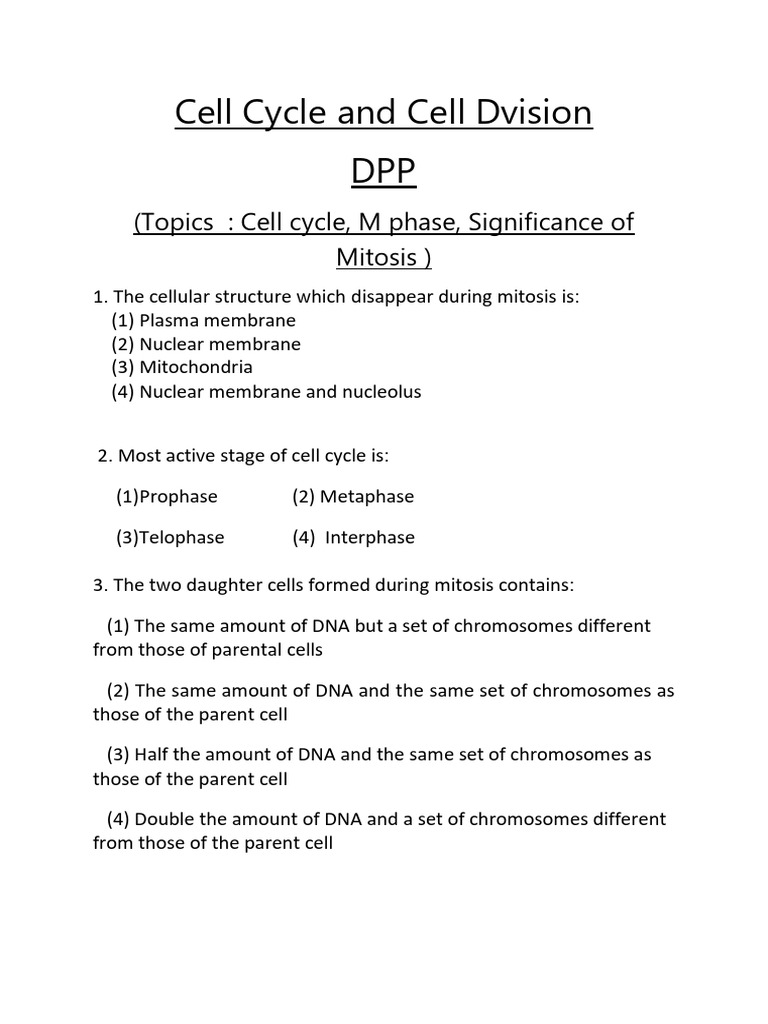 Cell Cycle and Mitosis Overview | PDF | Mitosis | Cell Cycle