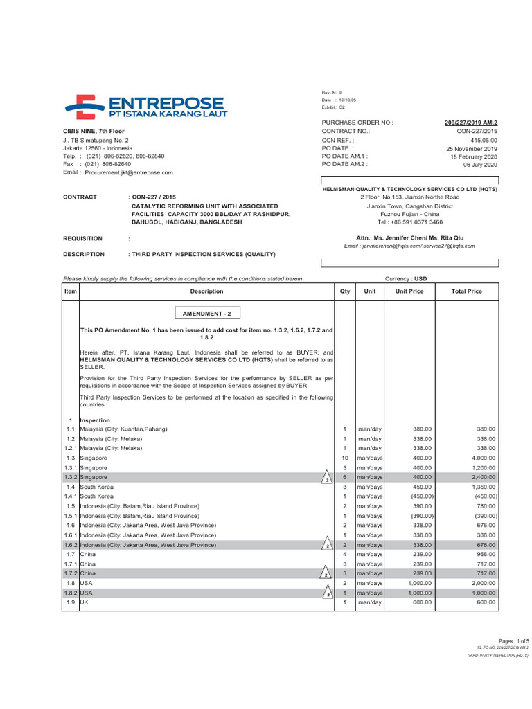 209-227-2019 AM.2 - THIRD PARTY INSPECTION (HQTS) - PS Signed | PDF ...