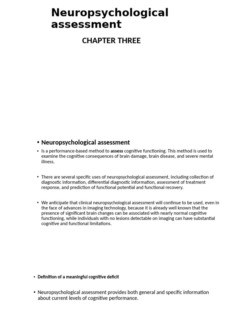 Chapter 3 - Nuero | PDF | Wechsler Adult Intelligence Scale ...