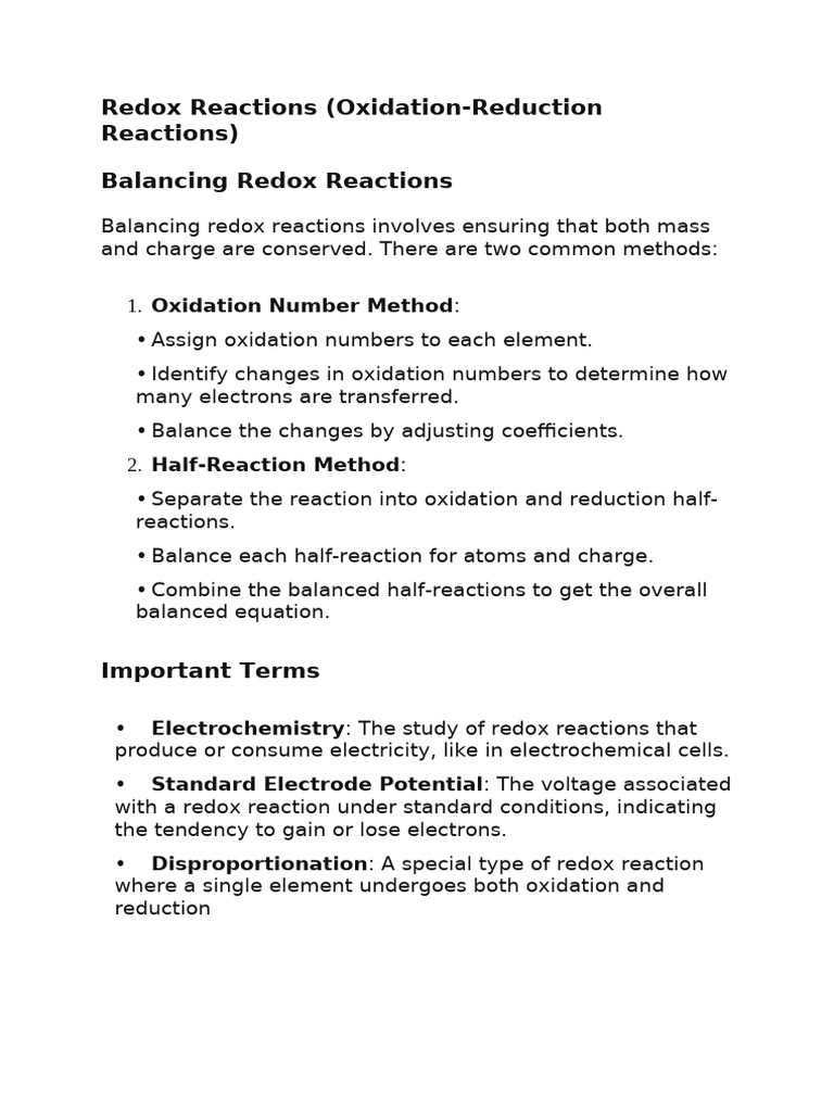 Redox Examples | PDF
