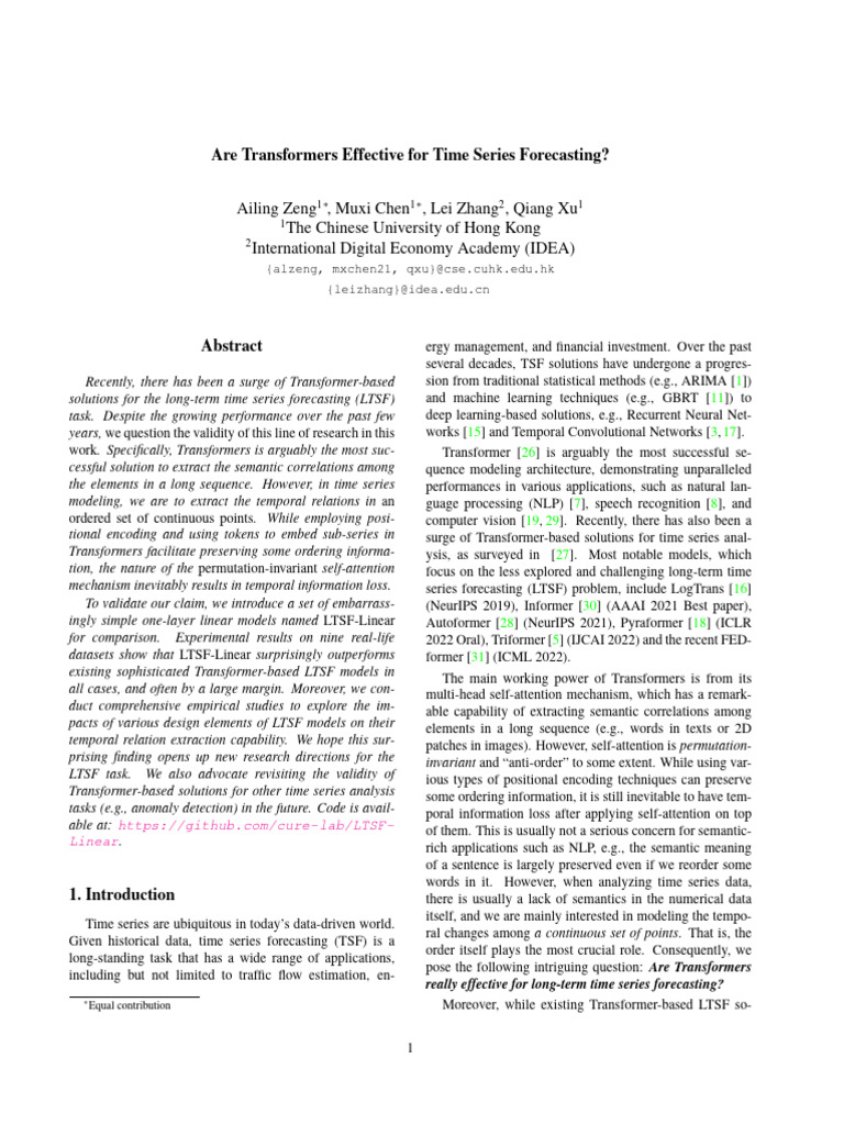 Evaluating Transformers for Time Series Forecasting | PDF | Time Series ...