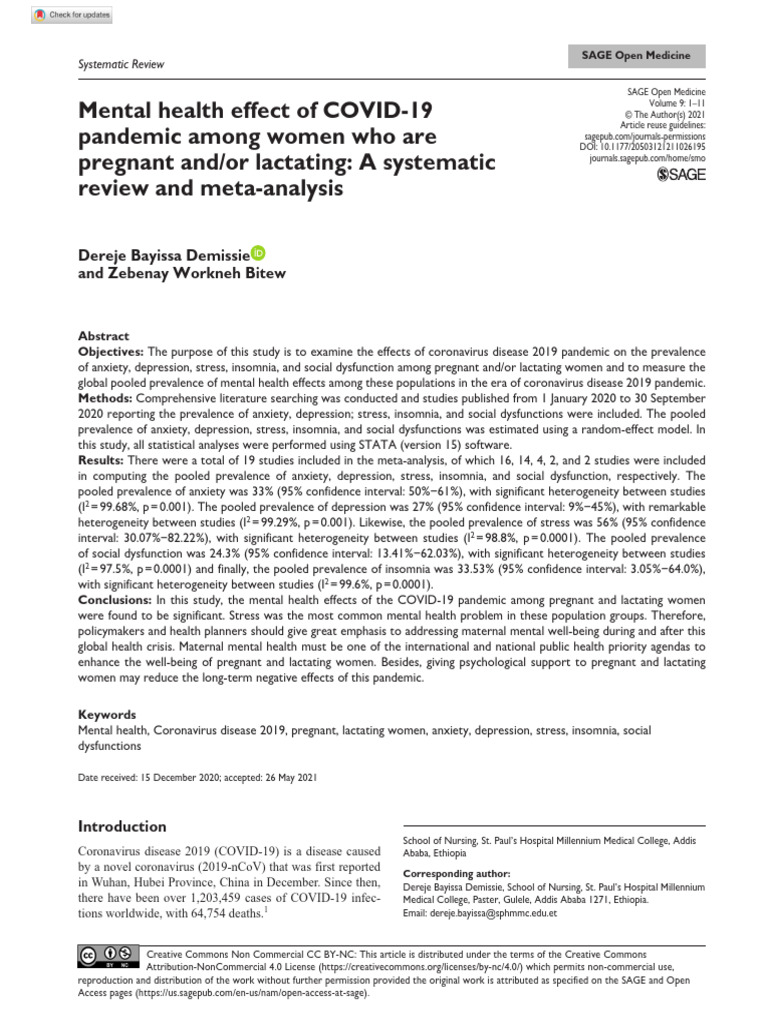 Demissie Bitew 2021 Mental Health Effect of Covid 19 Pandemic Among ...