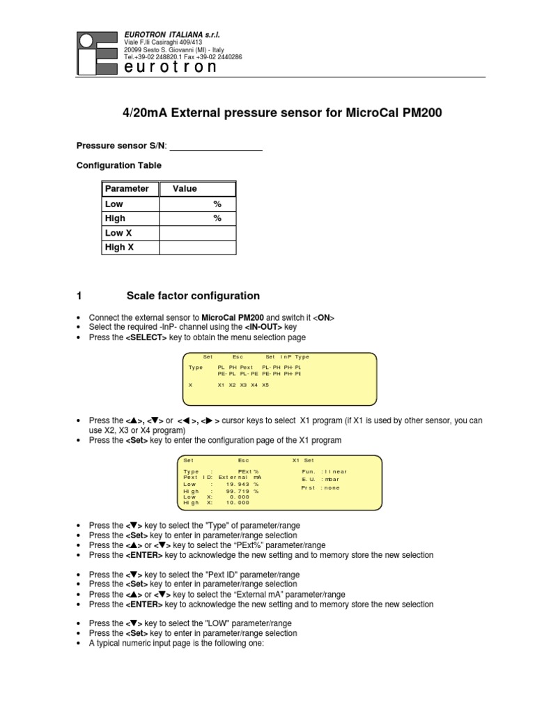 MicroCal PM200 Sensor Configuration Guide | PDF | Computer Architecture ...