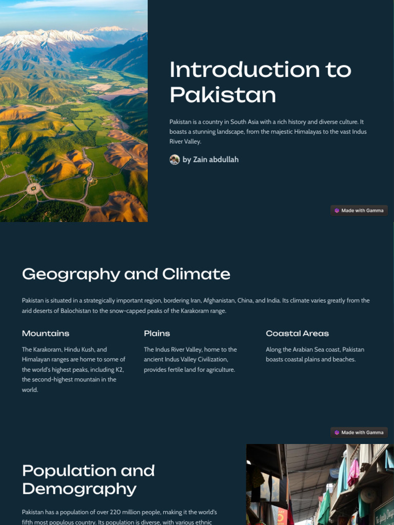 Overview of Pakistan's Geography & Culture | PDF | Pakistan | Indus River