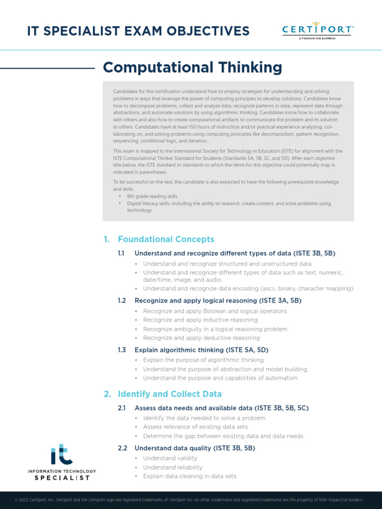 ITS OD Computational Think 1023 | PDF | Data | Thought