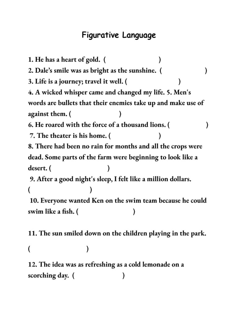 Figurative Language Examples | PDF