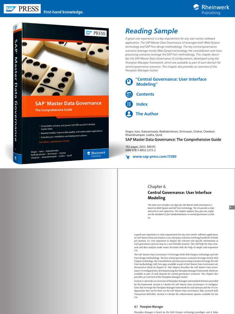 Reading Sample Sap Press SAP Master Data Governance | PDF | Object ...