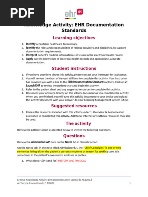 EHR Documentation Standards AK1003.8 | PDF | Electronic Health 