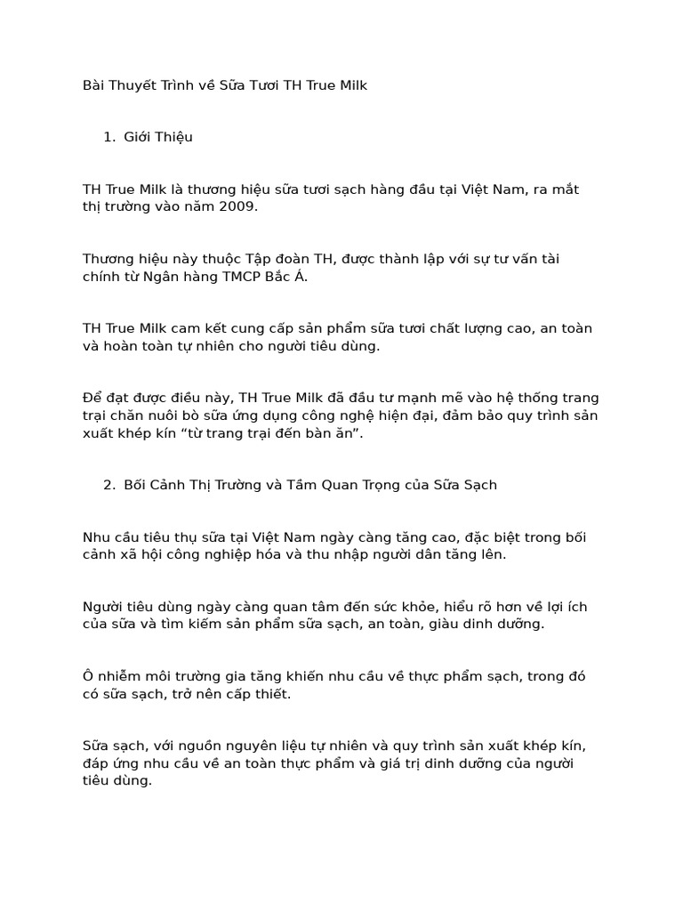 TH True Milk | PDF