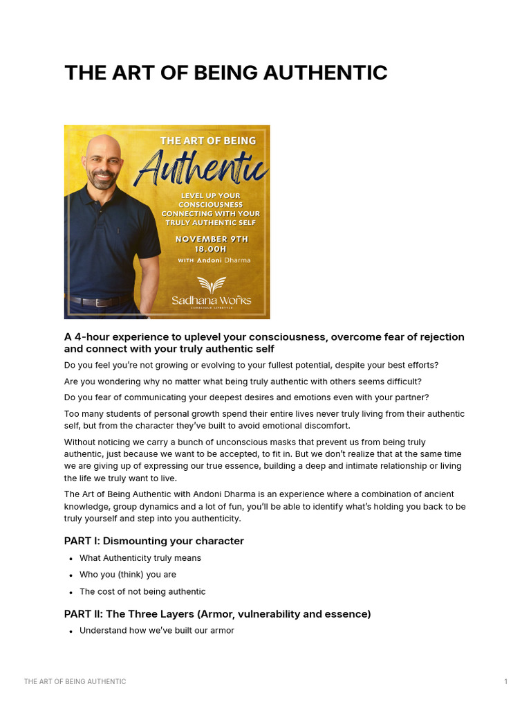 The Art of Being Authentic | PDF | Self-Improvement