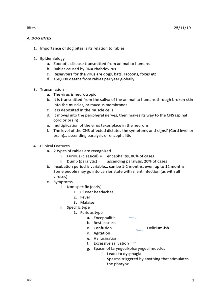 Rabies and Bite Management Guidelines | PDF | Rabies | Clinical Medicine
