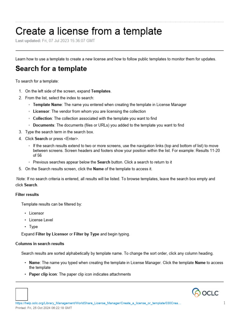 Create a License from Template Guide | PDF | License | Computing