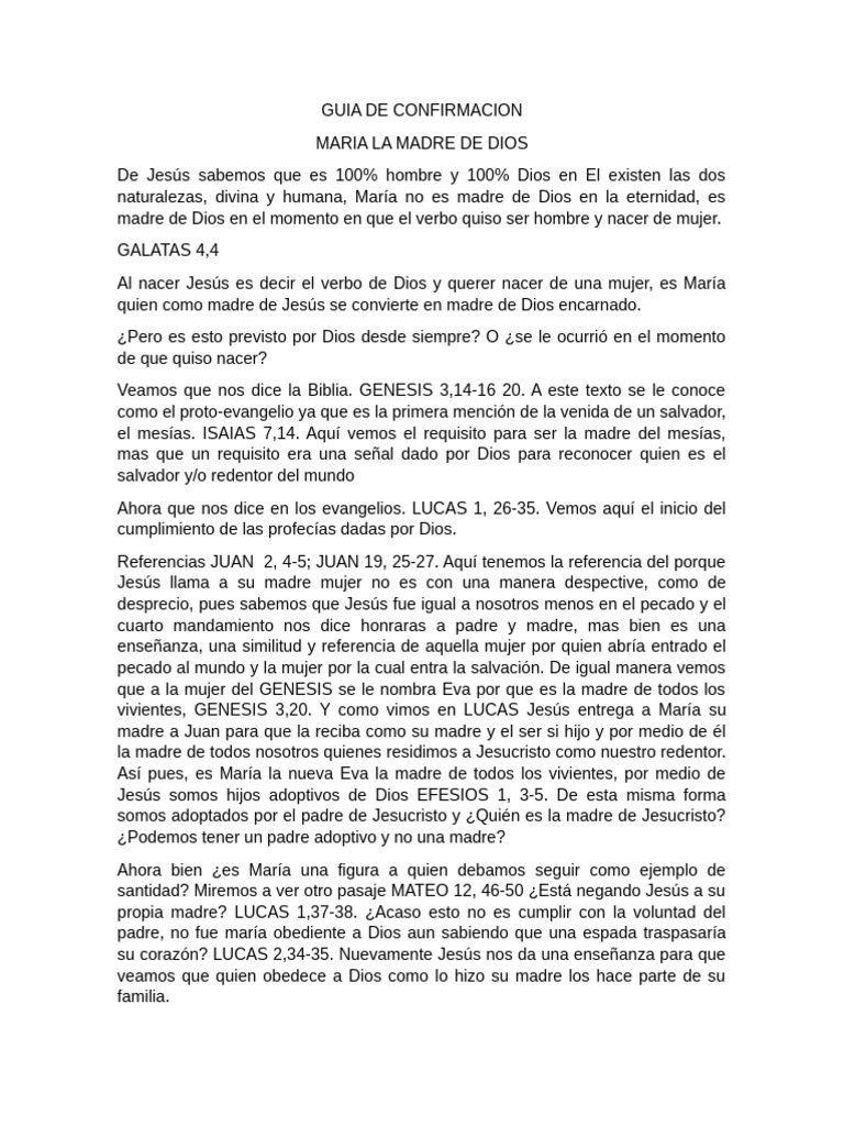 Catequesis Maria Madre de Dios | PDF | María, madre de Jesús | Pecado