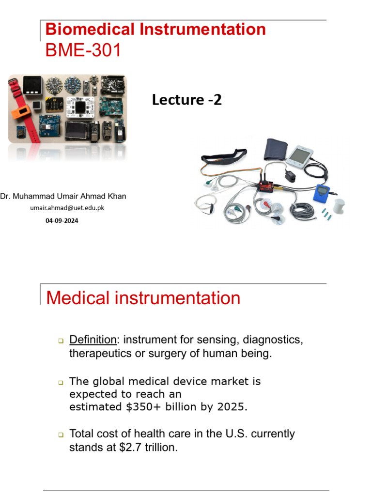 Overview of Biomedical Instrumentation | PDF | Sensor | Medical Imaging