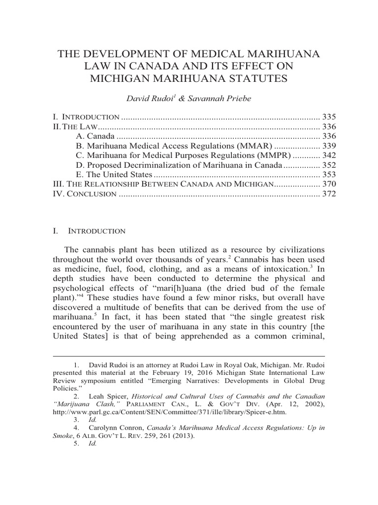 Canada Medical Marijuana Law Impact on Michigan | PDF | Cannabis (Drug ...