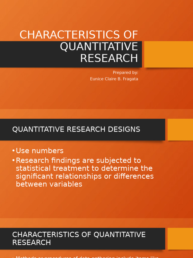 Key Features of Quantitative Research | PDF | Quantitative Research ...