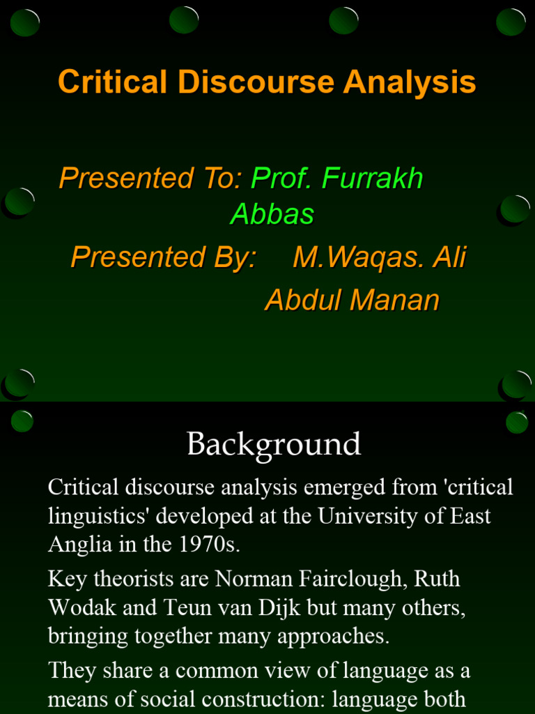 Presentationoncda 160530093449 | PDF | Discourse | Human Communication