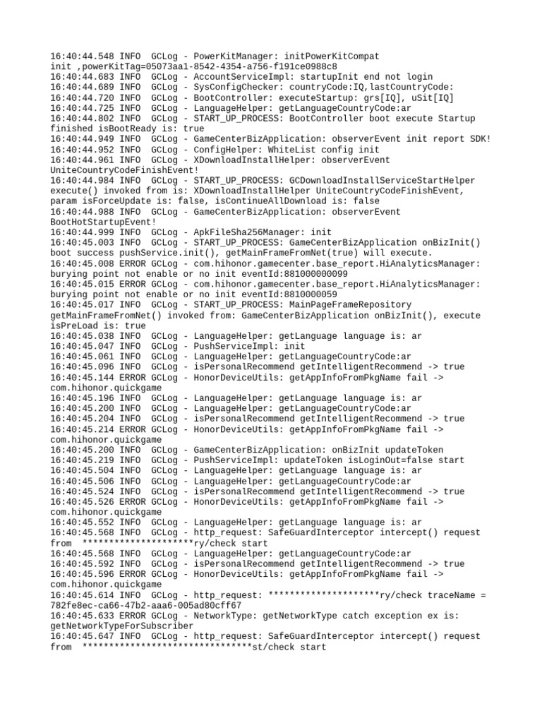 Game Center Application Startup Logs | PDF | Software Engineering ...