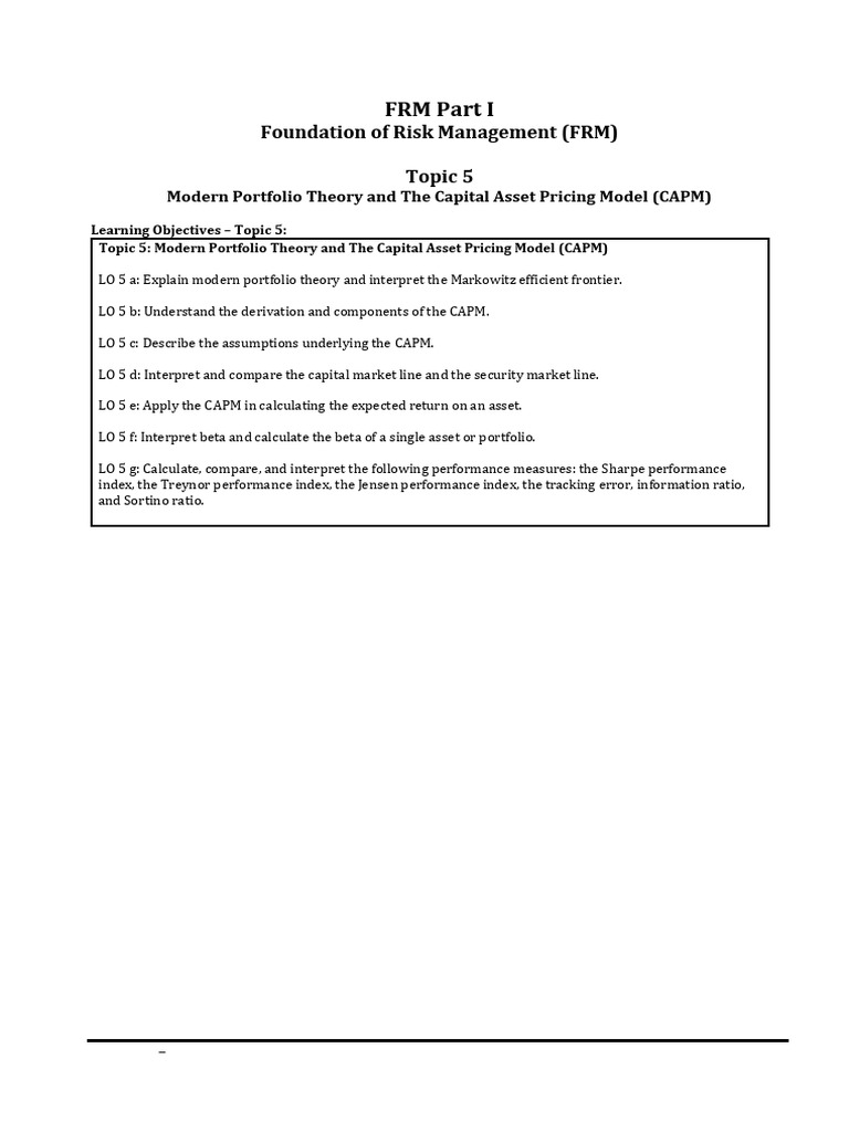 Modern Portfolio Theory & CAPM Explained | PDF | Capital Asset Pricing ...