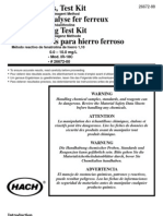 Iron (Ferrous) Test Kit Manual, Model IR-18C, Color Disc Kit 26672-00