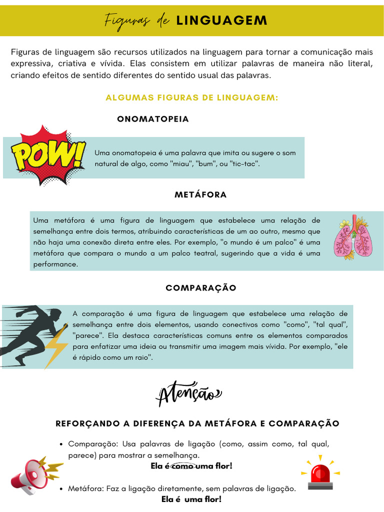 Figuras de linguagem 6º ano - explicação | PDF