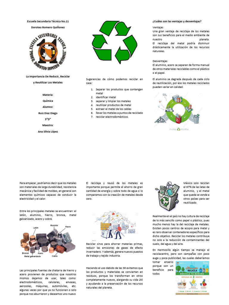 triptico 4r | PDF | Reciclaje | Rieles