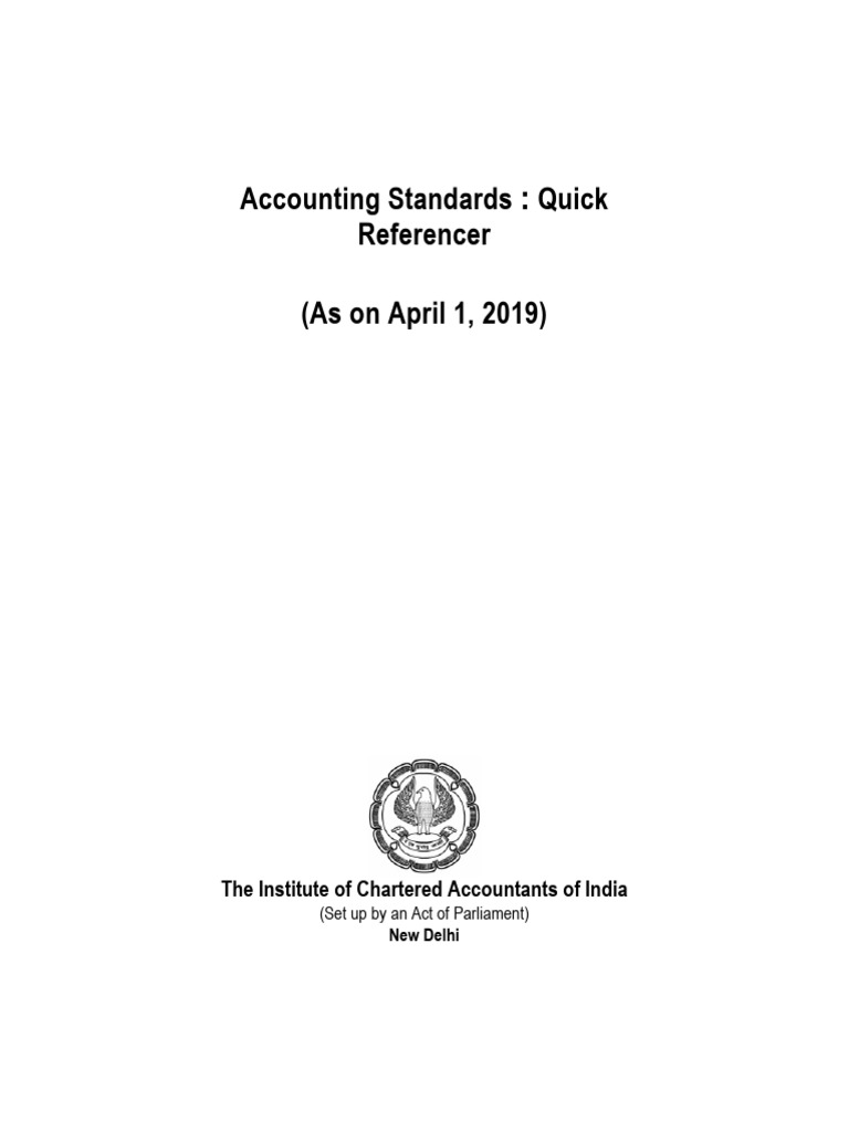 Accounting Standard - Quick Referencer-19!7!19 (10.5) | PDF | Financial ...