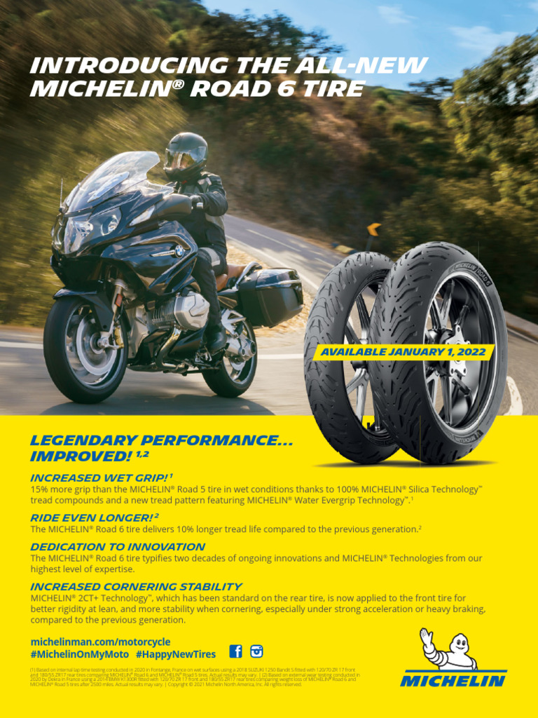 MichelinRoad6_GTTireSpecSheet_V2 PDF Tire Motor Vehicle
