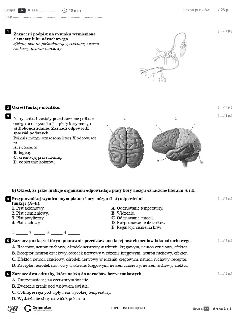 Test Fizyka Klasa 7 Dział 2 Dzia_7_Temat_4-5_Test_z_widoczna_punktacja | PDF