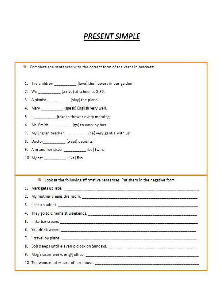 Present Simple Exercises Basic Grammar | PDF