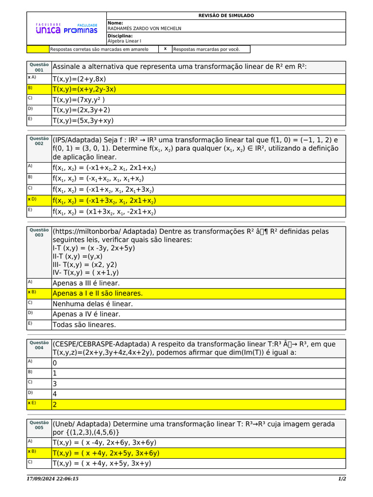 Transformações Lineares em R² e R³ | PDF | Proposição | Geometria