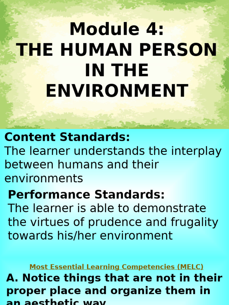 Module 4 Human Person in The Environment Part 1 | PDF | Natural ...
