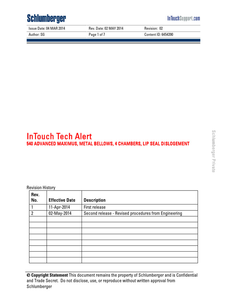 Tech Alert - Lip Seal - Intouch DRAFT - May 2nd - 6454390 - 01 | PDF ...
