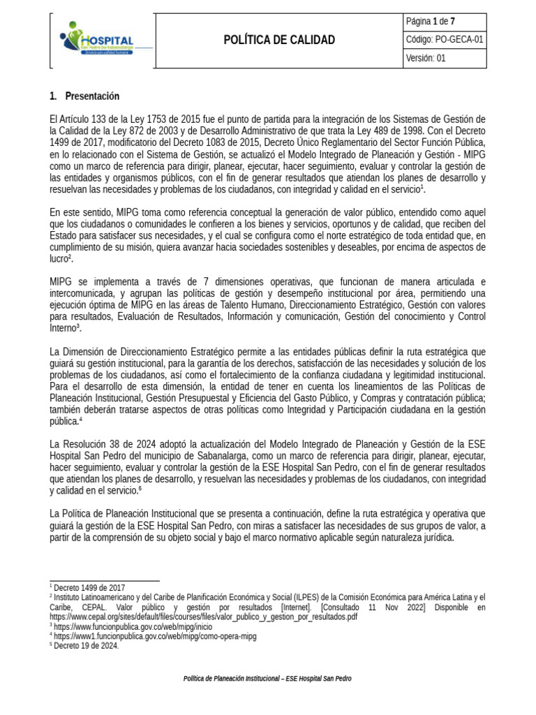 Po Geca 01 | PDF | Planificación | Hospital