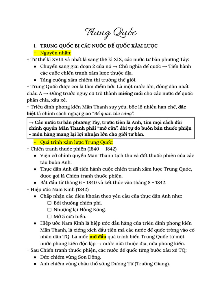 Lịch sử 11 - Trung Quốc | PDF