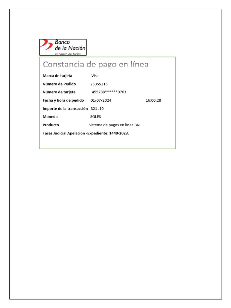 RECIBO DE PAGO EN LINEA | PDF