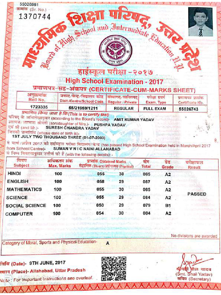 Amit Yadav 10result - Compressed | PDF