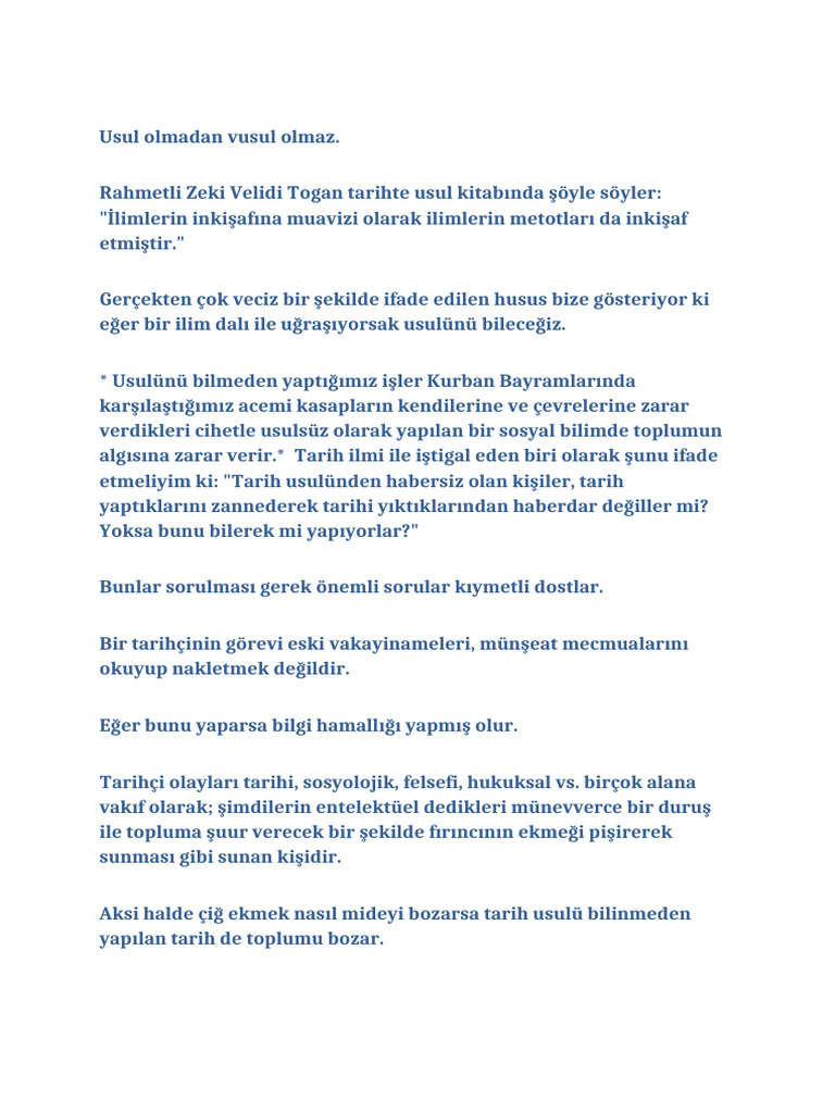 Usulsüz Vusül Olmaz | PDF