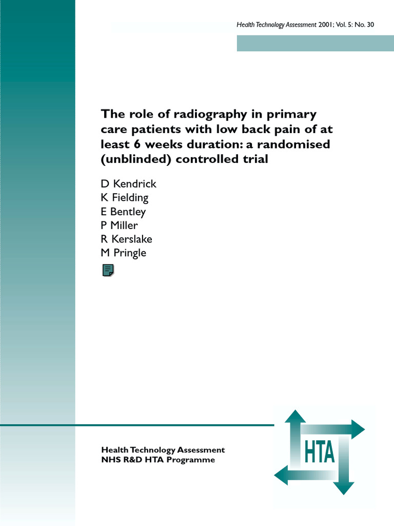 Kendrick the role of radiography pdf back pain low back pain