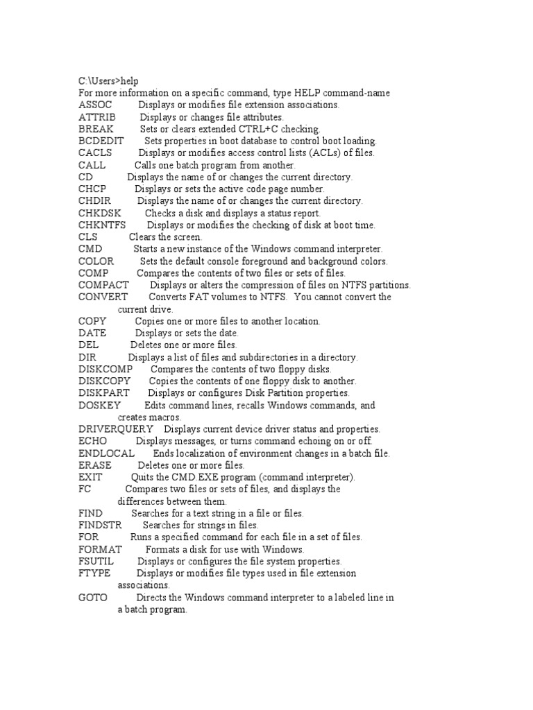 CMD Commands | PDF | Command Line Interface | Computer File