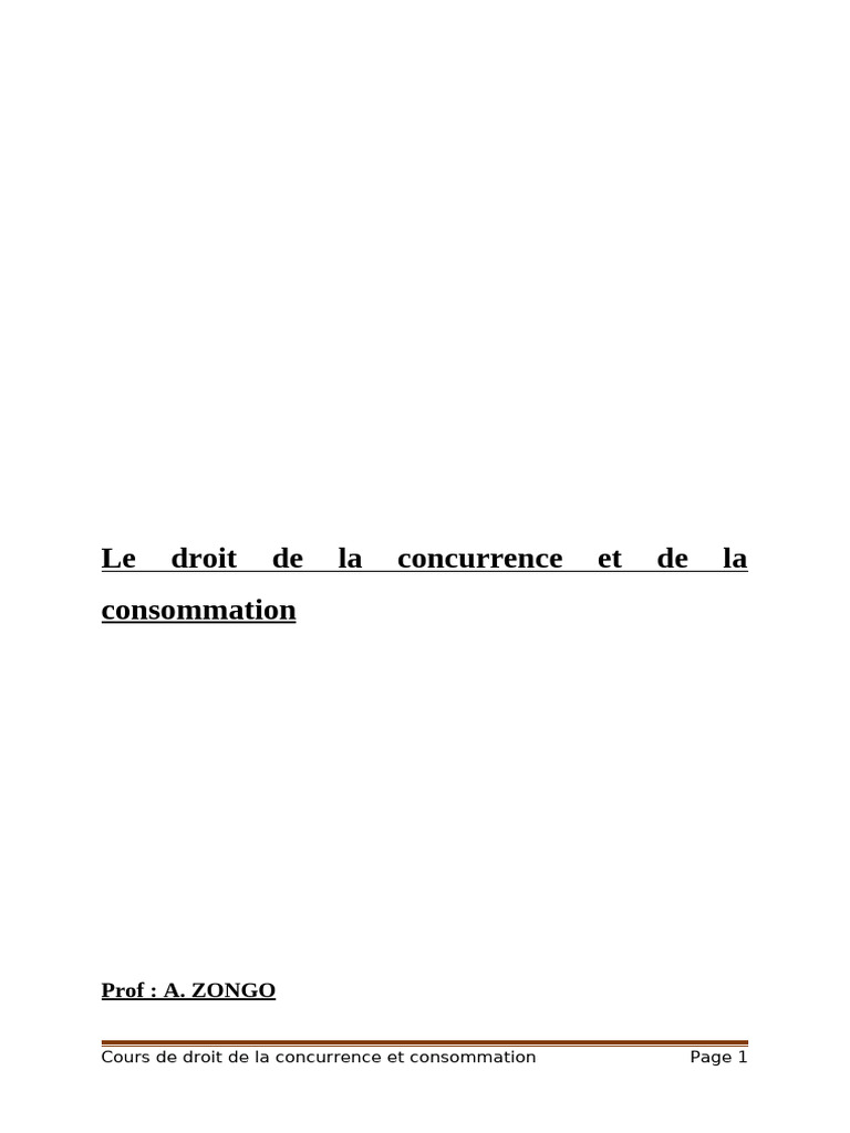 Droit de la concurrence et consommation UEMOA | PDF | Règles de ...