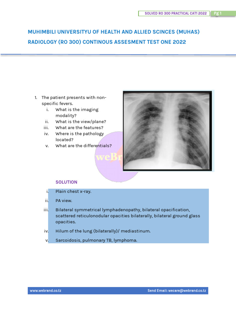 Solved Ro Pract Cat 1 2022 | PDF | Respiratory Diseases | Lung