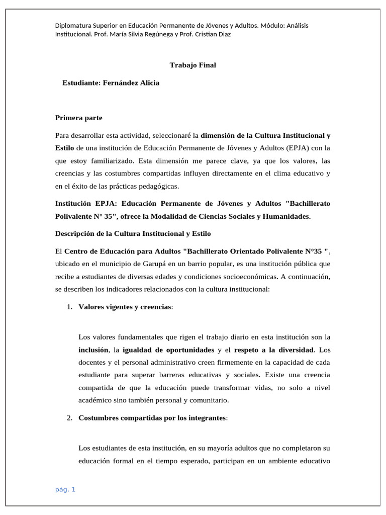 Educación Permanente de Jóvenes y Adultos | PDF | Plan de estudios ...
