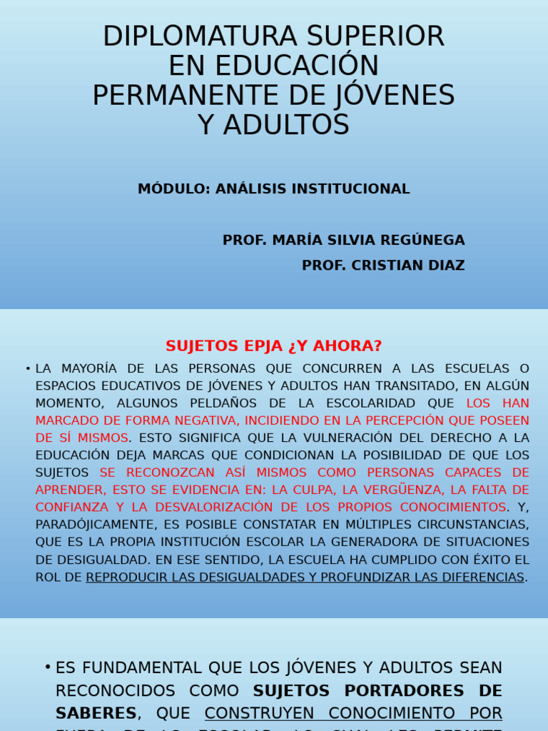 Educación de Jóvenes y Adultos: EPJA | PDF | Plan de estudios | Enseñando